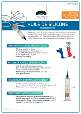 Vignette Plaquette Huile de silicone purifiée FCI